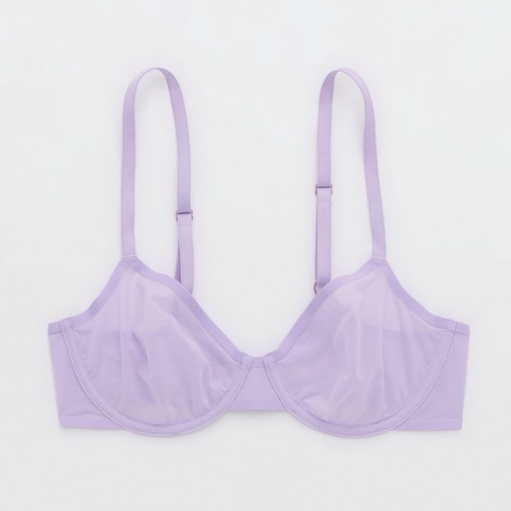 NWT Aerie SMOOTHEZ Mesh Unlined Bra In Lilac